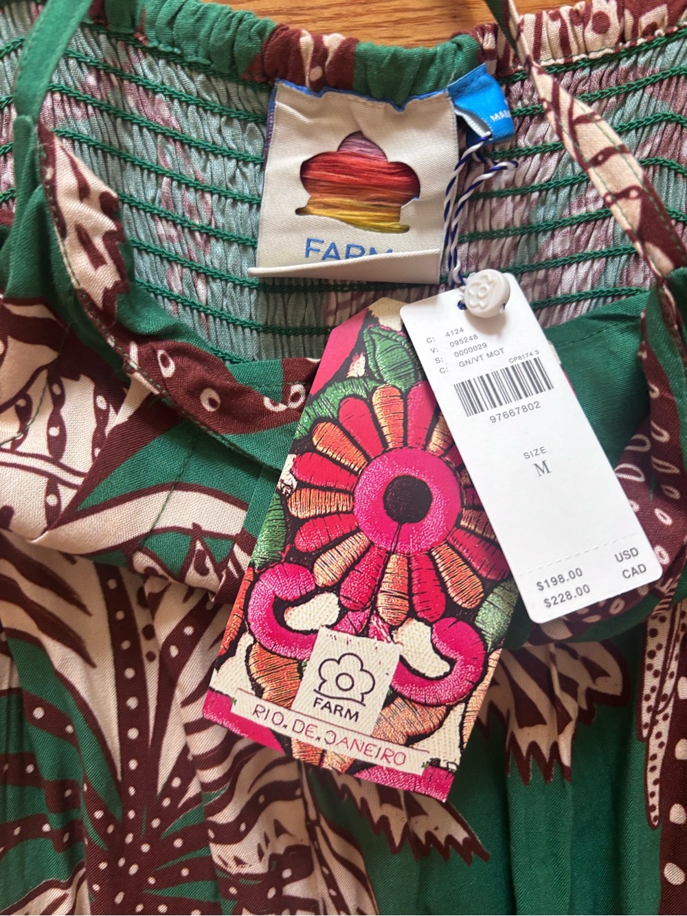 FARM Rio Green and Brown Botanical Print Maxi ⭐️NWT⭐️ Medium - Picture 4 of 4